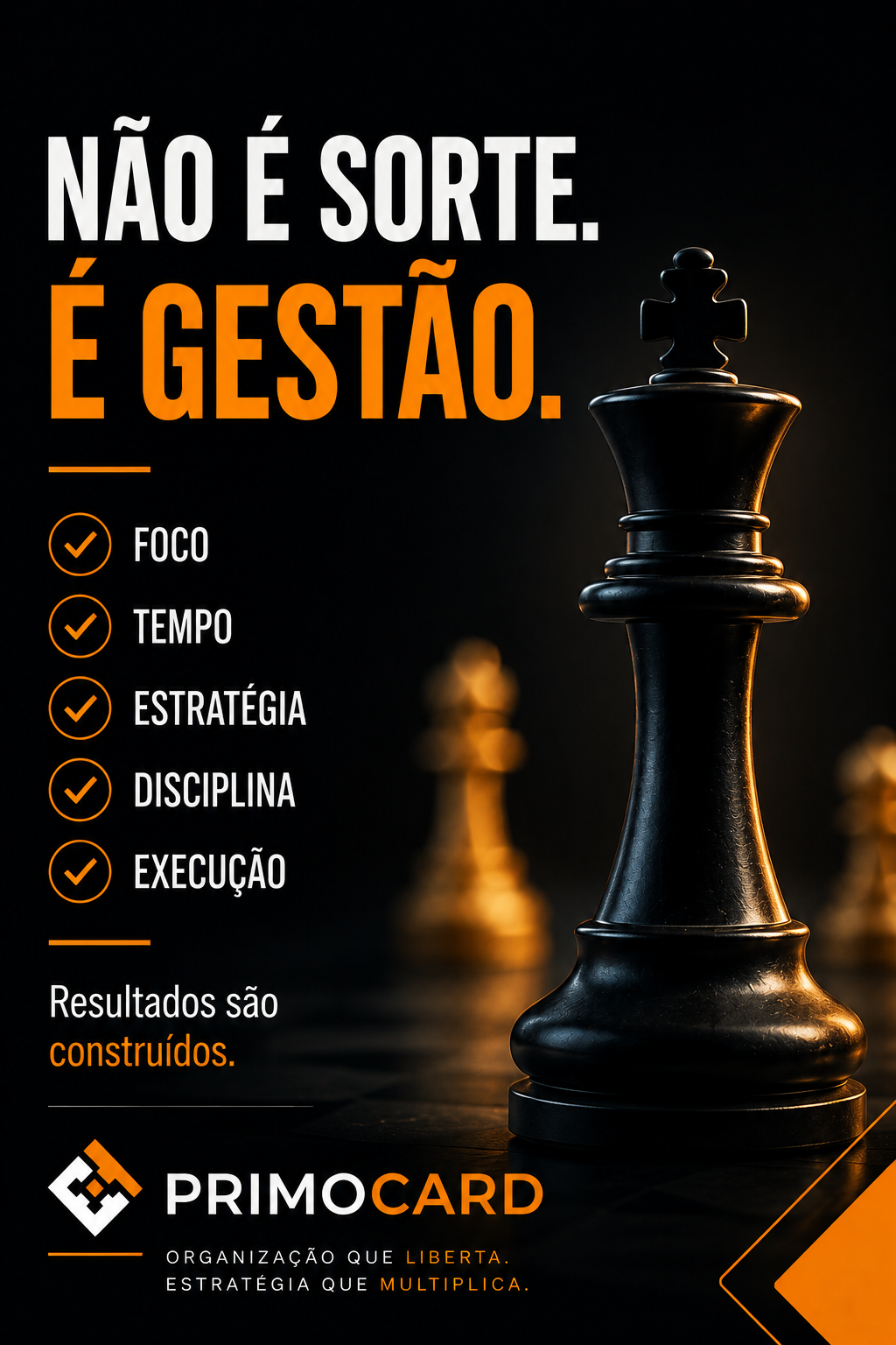 Peça de xadrez representando estratégia, liderança e gestão empresarial.