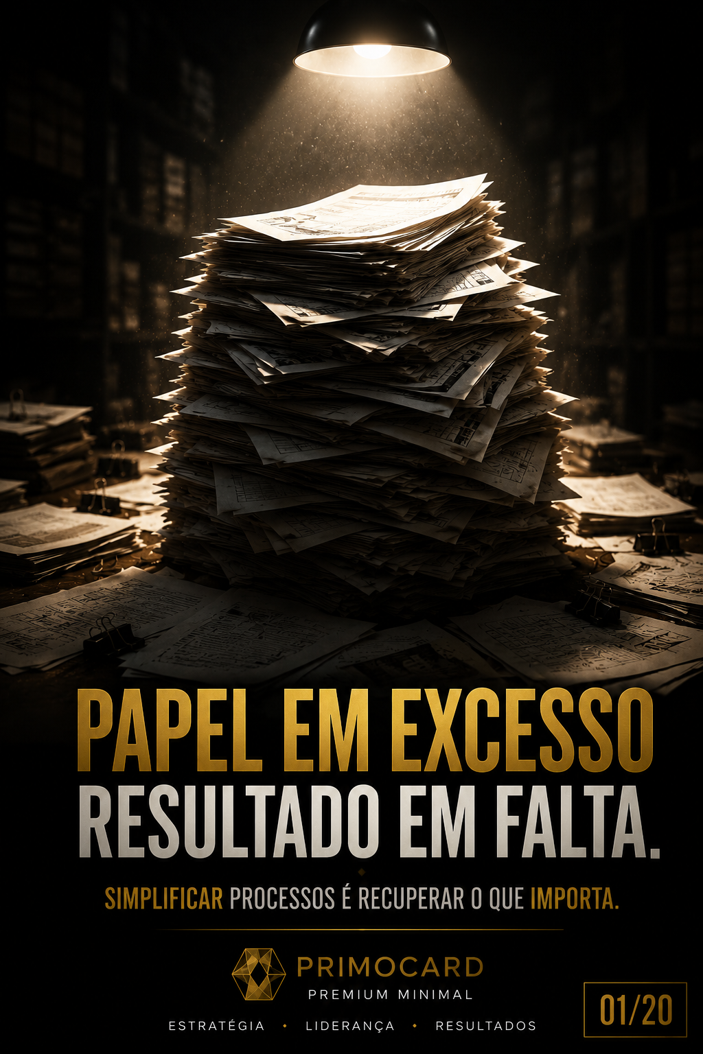 Papel em excesso. Resultado em falta.