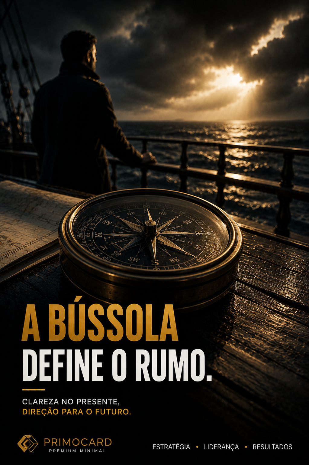 A bússola define o rumo.