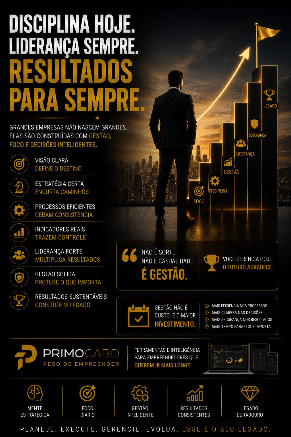 Executiva planejando o futuro empresarial em ambiente corporativo.