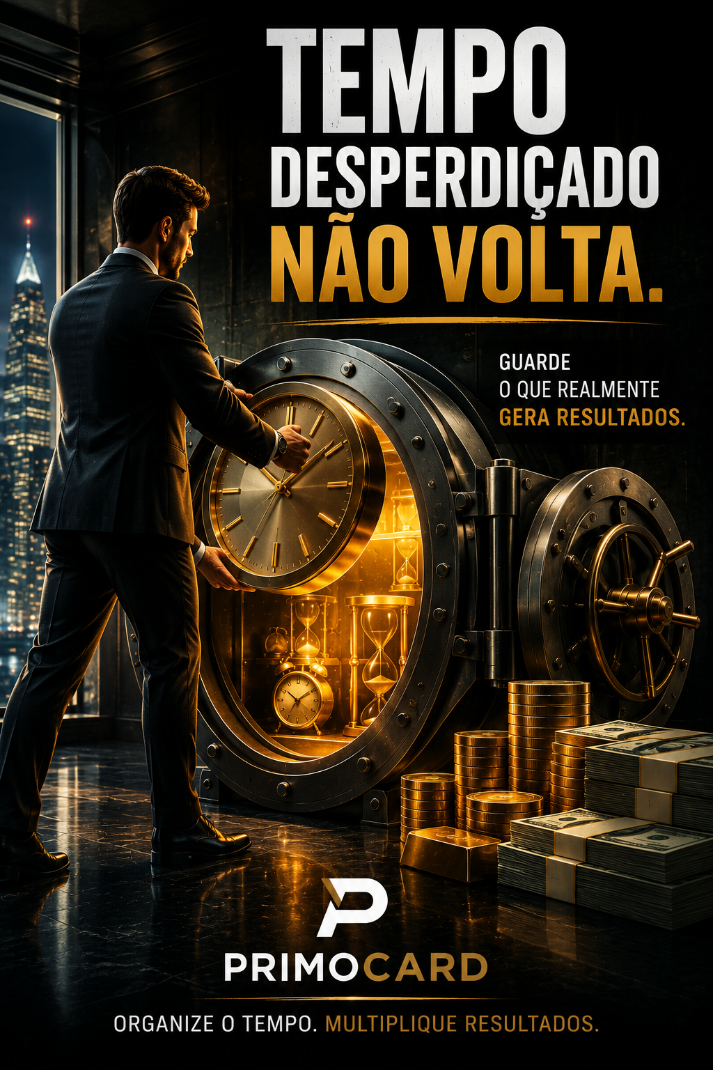 Cofre representando o valor estratégico do tempo.