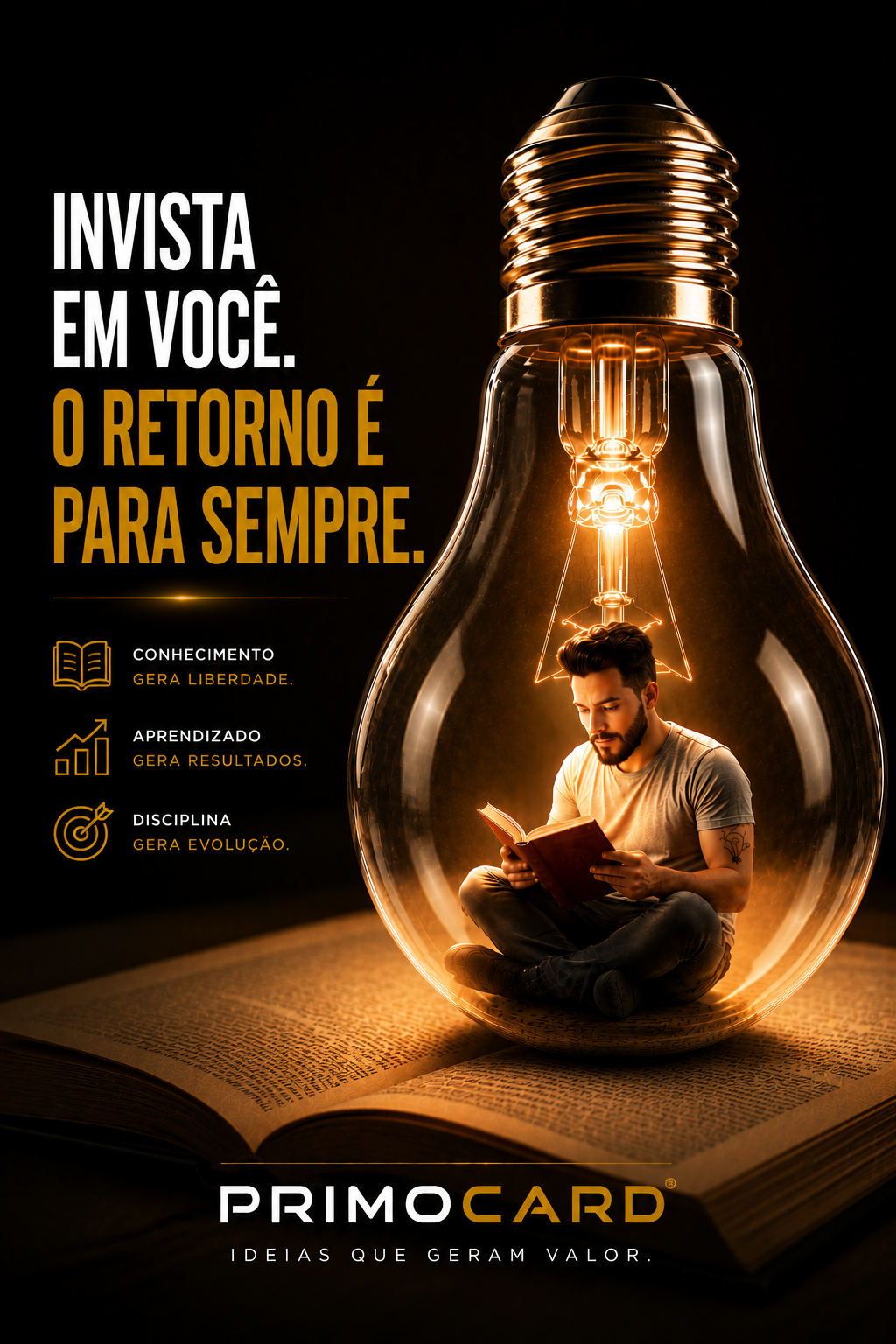 Pessoa estudando e investindo em desenvolvimento pessoal.