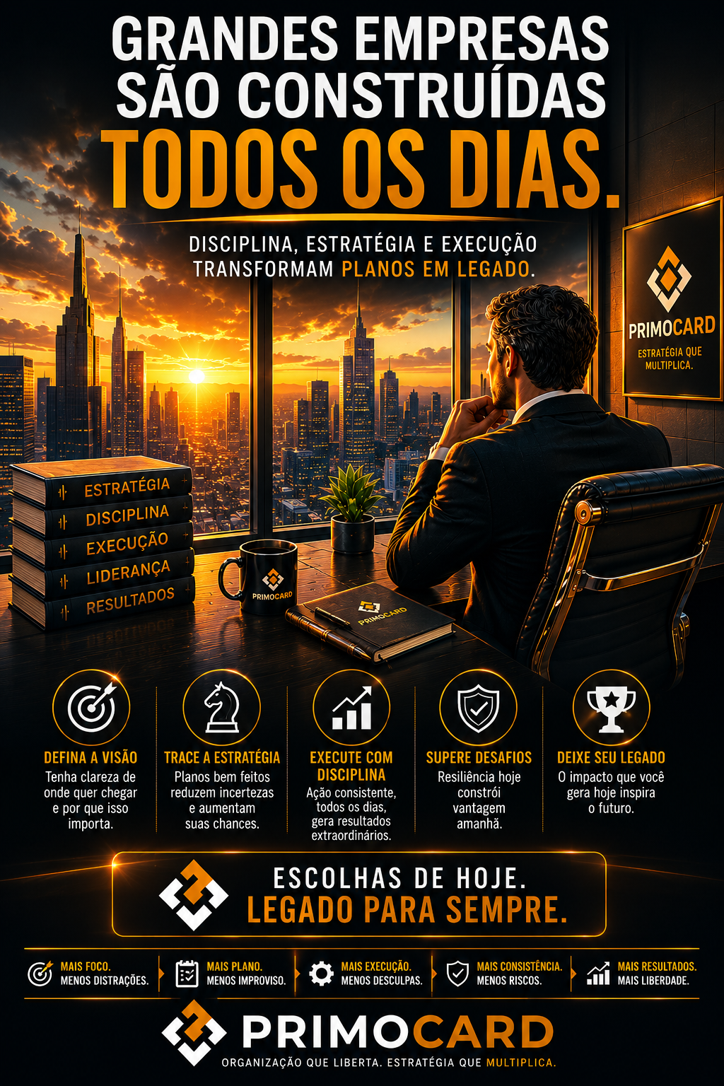 Empresário observando a cidade simbolizando construção de legado empresarial.