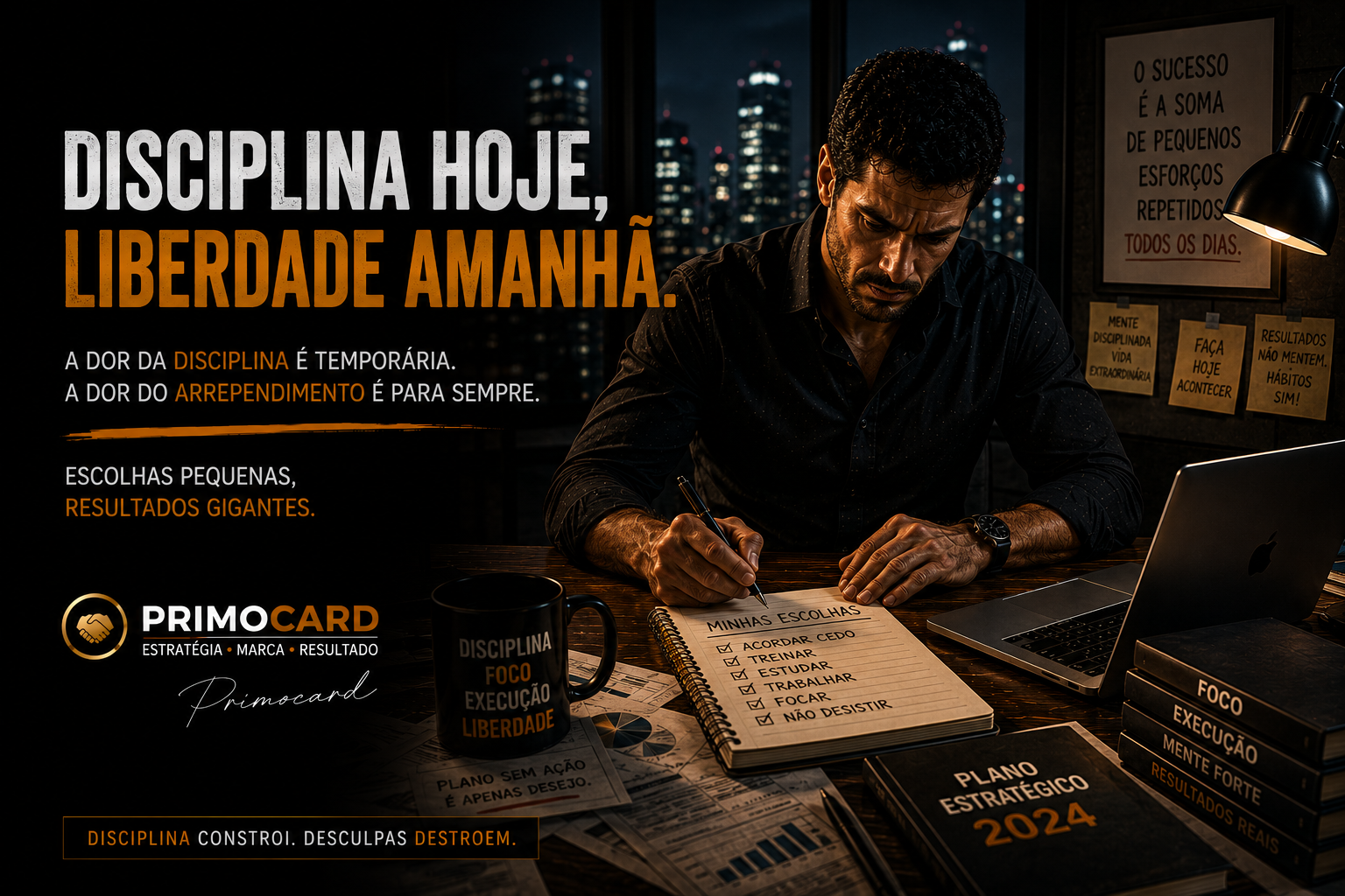 Empresario trabalhando focado em suas metas de longo prazo.