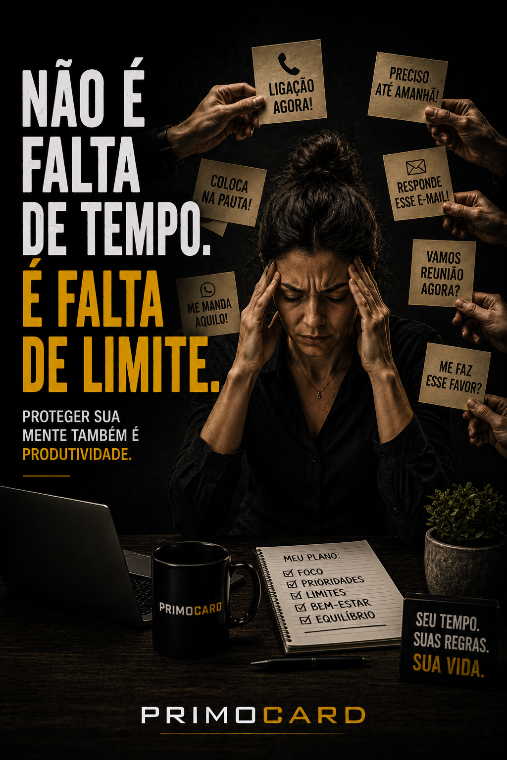 Não é falta de tempo. É falta de limite.