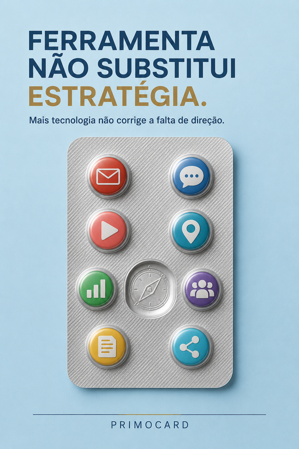Ícones tecnológicos simbolizando ferramentas digitais.