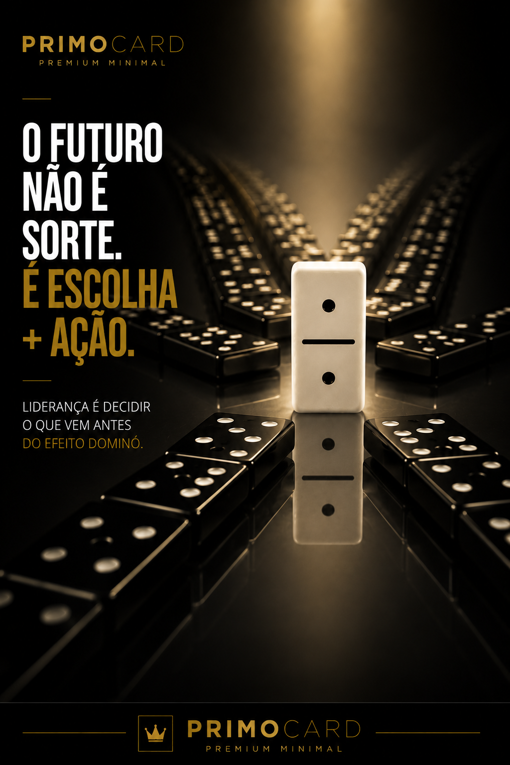Peças de dominó simbolizando efeito das decisões estratégicas.
