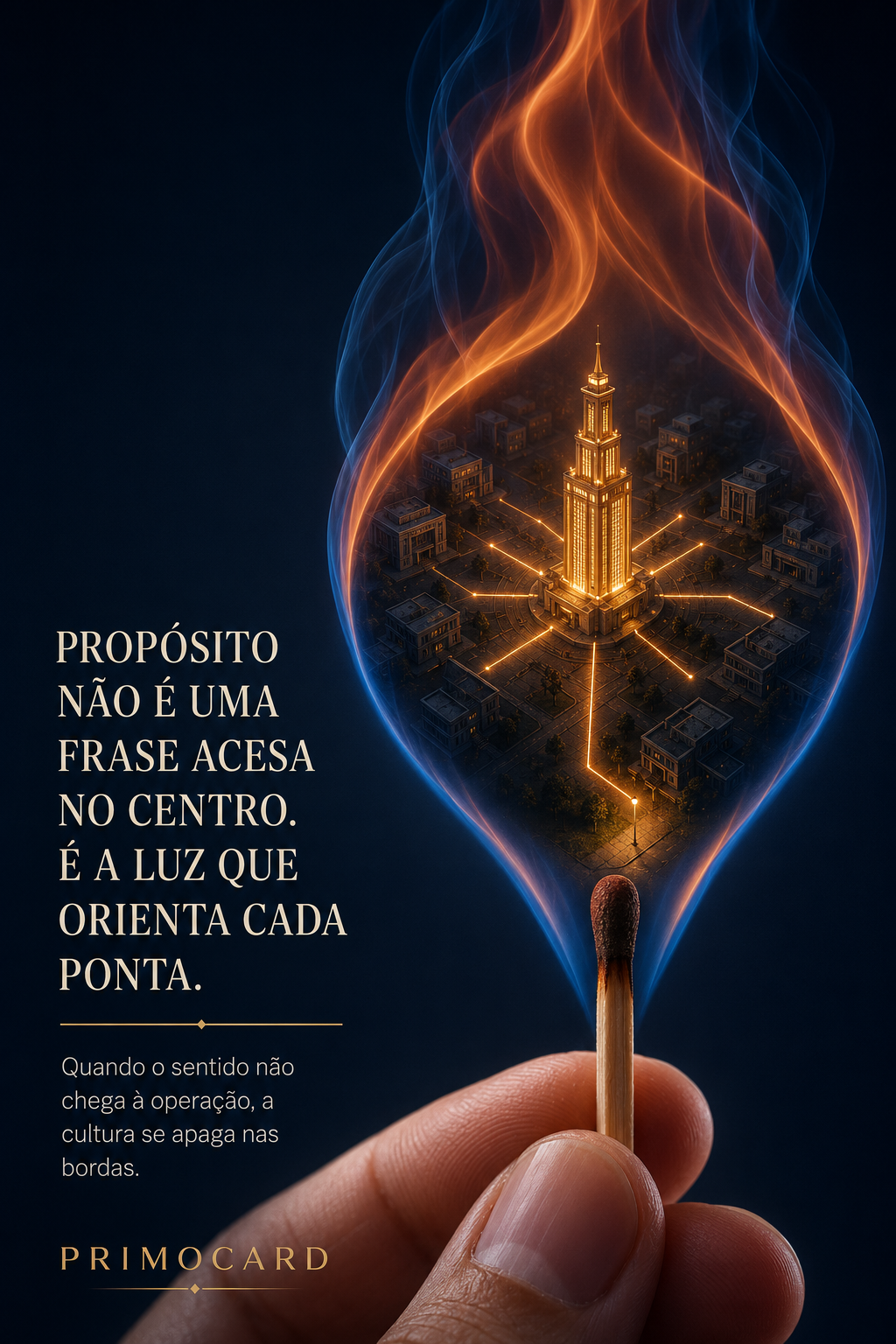 Propósito não é uma frase acesa no centro