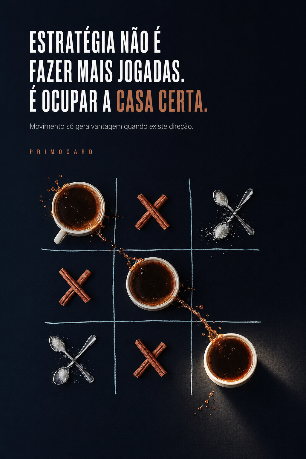 Estratégia não é fazer mais jogadas