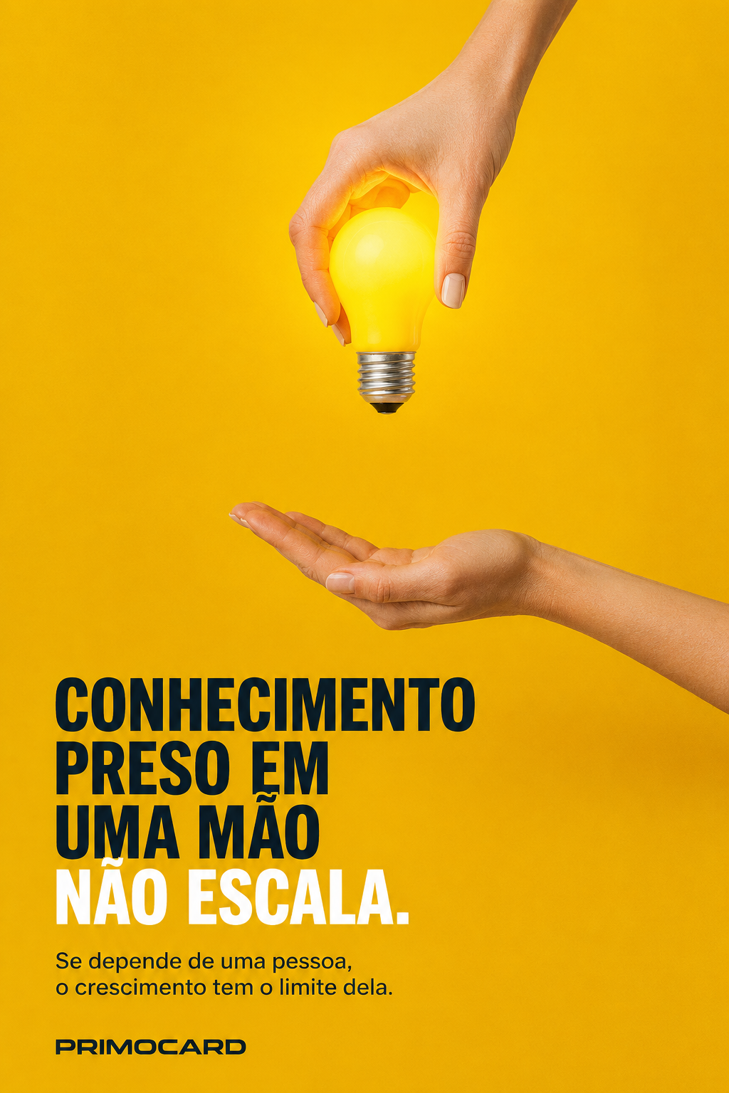 Conhecimento preso em uma mão não escala