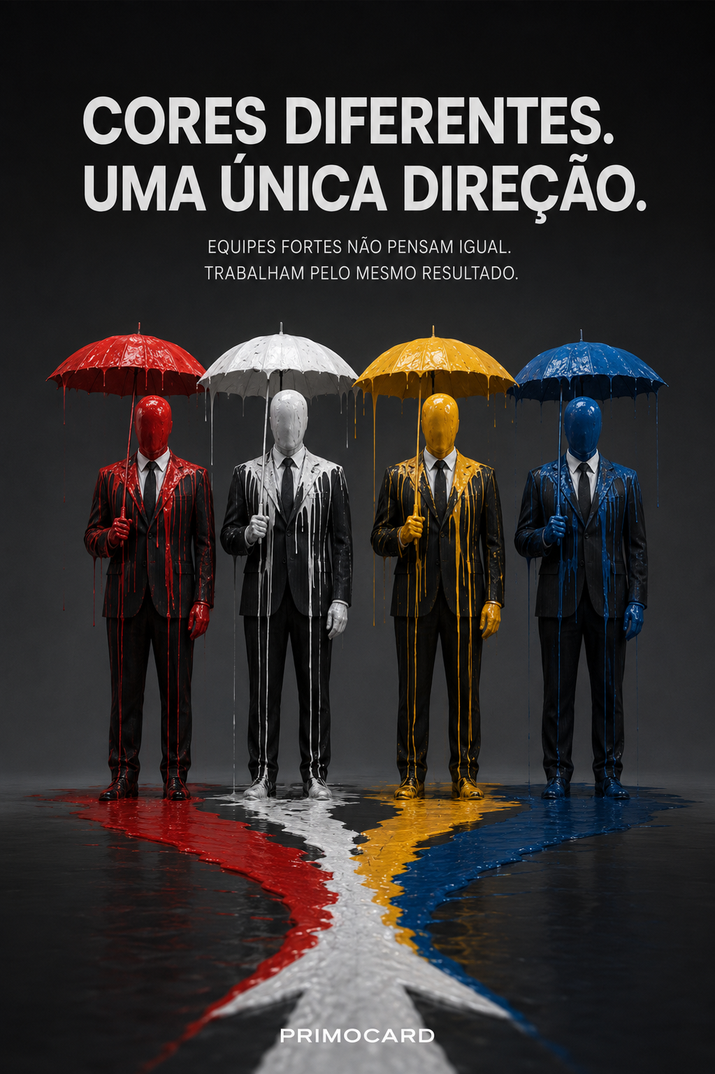 Cores diferentes. Uma única direção.